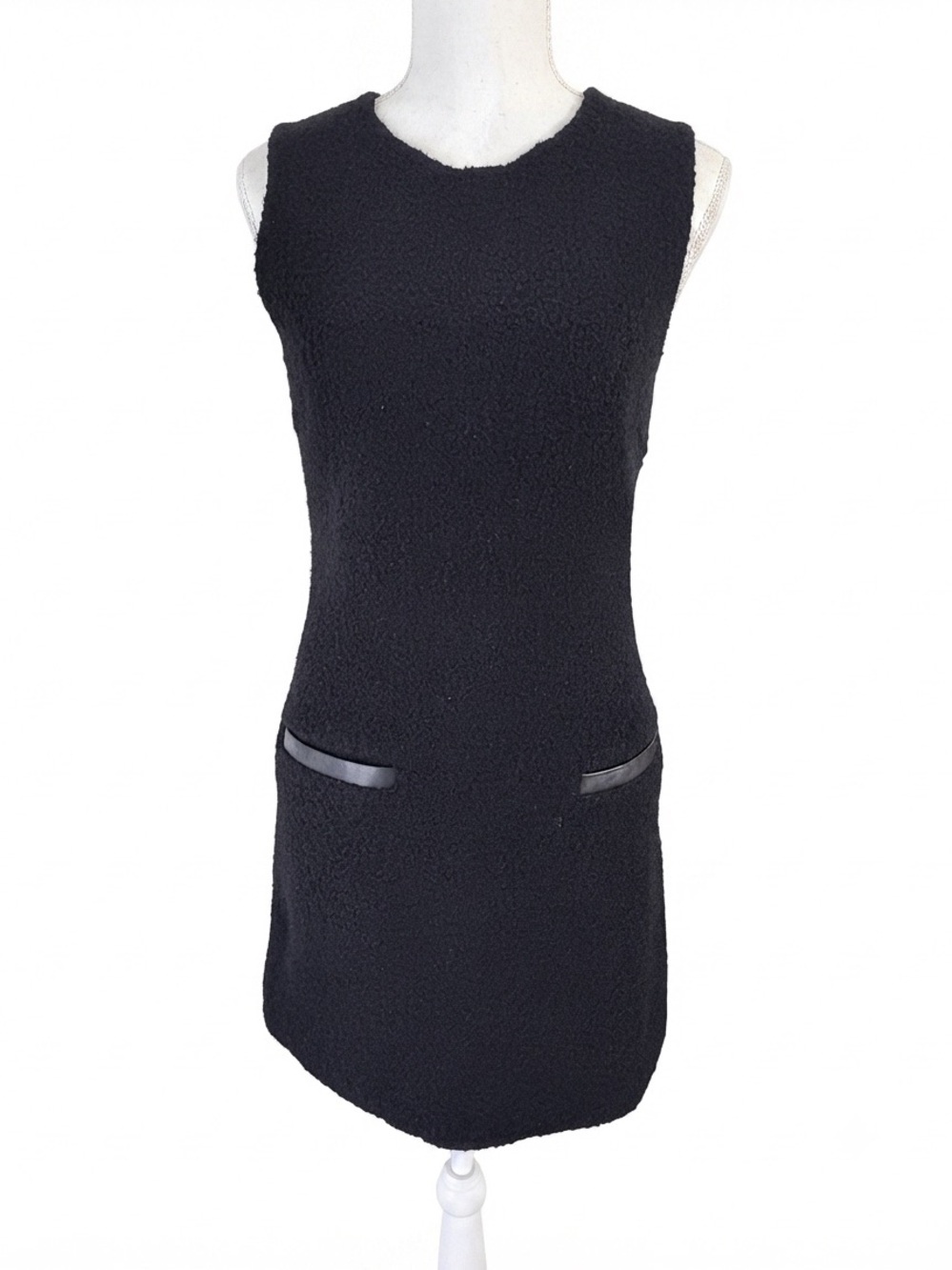 Theory Black Sleeveless Mini Shift Dress